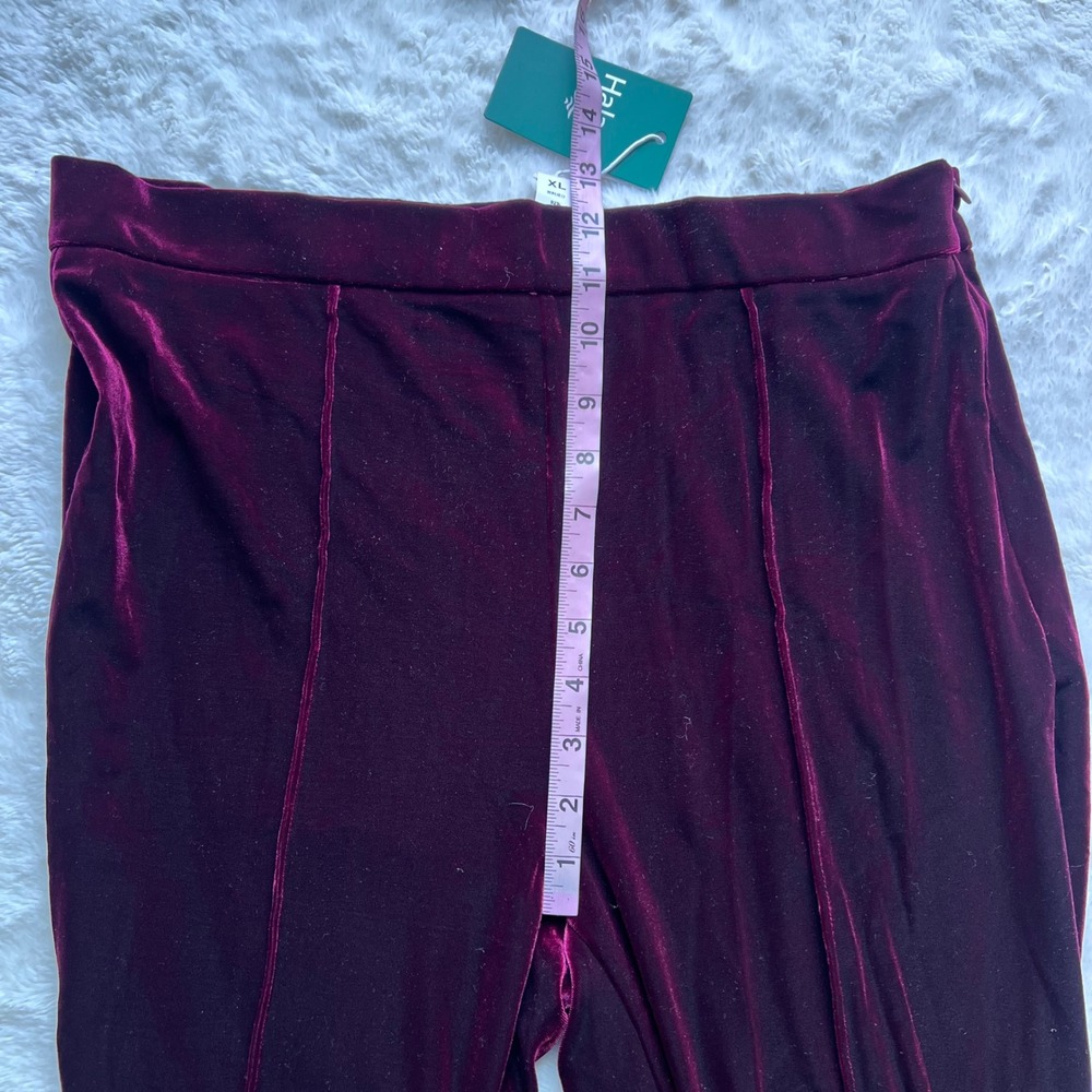 Halara Women's Purple Velvet Flare Pants High Rise Size XL New With Tags - Picture 7 of 13